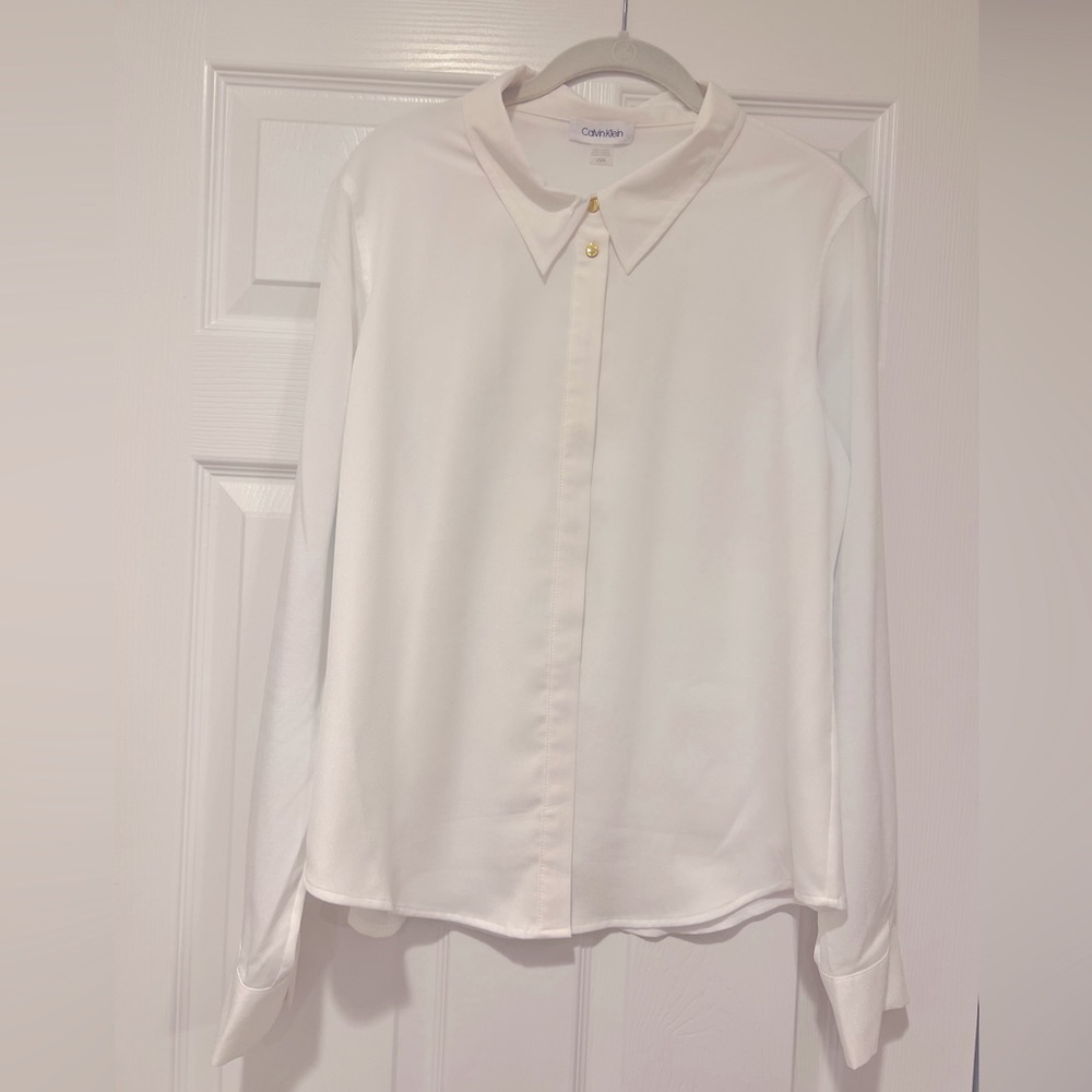 Calvin Klein Blouse with Gold Buttons